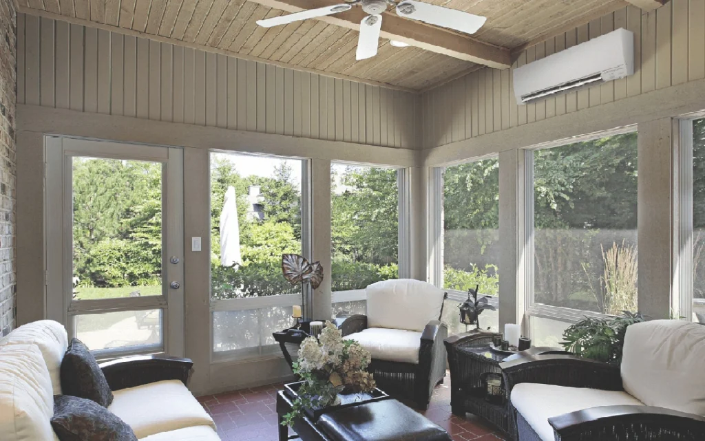 Ductless mini-split HVAC system installed in a home addition in Plymouth MN